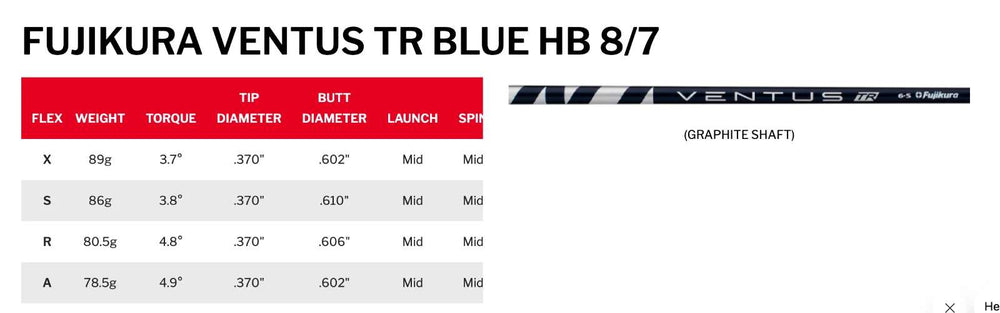 Srixon ZXi Hybrid 19° RH 3H with Fujikura Ventus TR Blue 8S New 2025